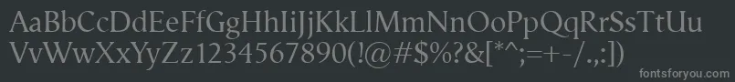 Шрифт VegaAntikva – серые шрифты на чёрном фоне