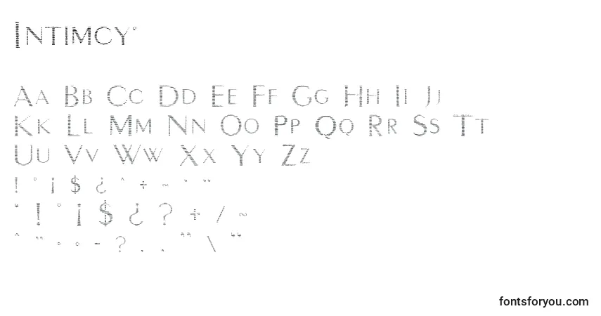 Шрифт Intimcy2 – алфавит, цифры, специальные символы