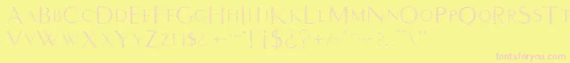 Fonte Intimcy2 – fontes rosa em um fundo amarelo