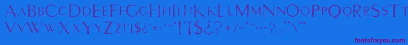 Intimcy2-Schriftart – Violette Schriften auf blauem Hintergrund