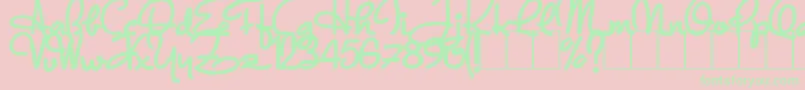 DandyHatTrick Font – Green Fonts on Pink Background