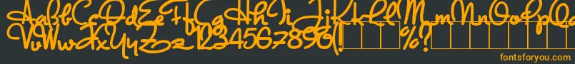 DandyHatTrick Font – Orange Fonts on Black Background