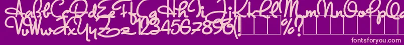 DandyHatTrick Font – Pink Fonts on Purple Background