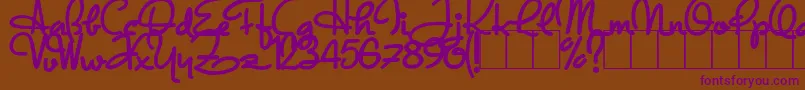 DandyHatTrick Font – Purple Fonts on Brown Background