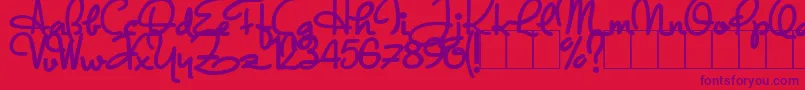 DandyHatTrick Font – Purple Fonts on Red Background