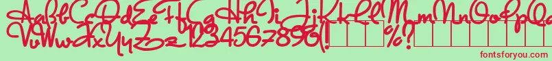 DandyHatTrick Font – Red Fonts on Green Background