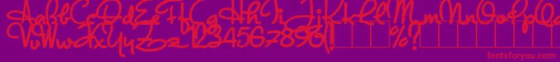 DandyHatTrick Font – Red Fonts on Purple Background