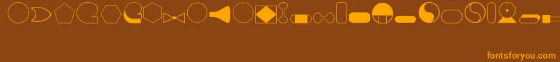 Shapes1 Font – Orange Fonts on Brown Background