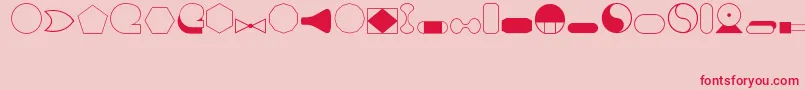 Shapes1 Font – Red Fonts on Pink Background