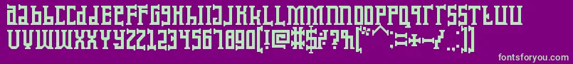 KoruptorAndTheBitches Font – Green Fonts on Purple Background