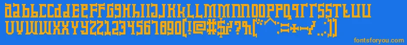 KoruptorAndTheBitches Font – Orange Fonts on Blue Background