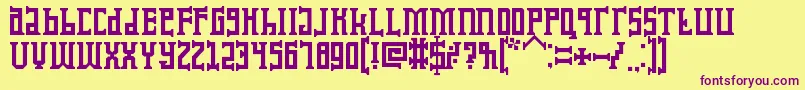 KoruptorAndTheBitches Font – Purple Fonts on Yellow Background