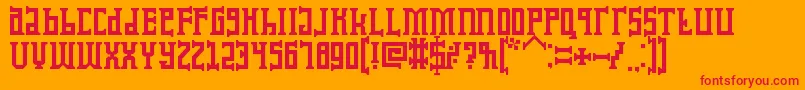 KoruptorAndTheBitches Font – Red Fonts on Orange Background