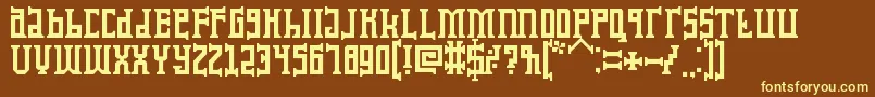 KoruptorAndTheBitches Font – Yellow Fonts on Brown Background