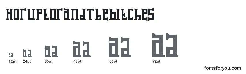 Размеры шрифта KoruptorAndTheBitches