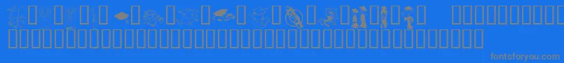 KrGrads2002 Font – Gray Fonts on Blue Background