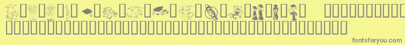 KrGrads2002 Font – Gray Fonts on Yellow Background