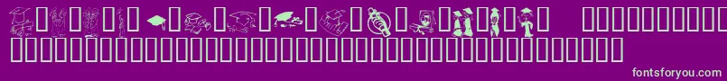 Weitere Informationen zur KrGrads2002-Schriftart KrGrads2002-Schriftart – Grüne Schriften auf violettem Hintergrund