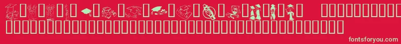 KrGrads2002 Font – Green Fonts on Red Background