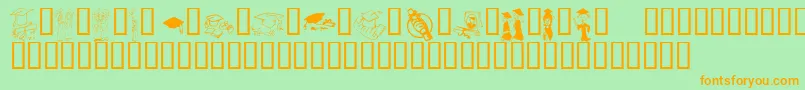 KrGrads2002 Font – Orange Fonts on Green Background