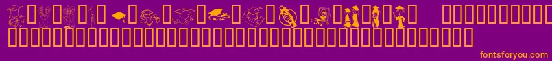 Fonte KrGrads2002 – fontes laranjas em um fundo violeta