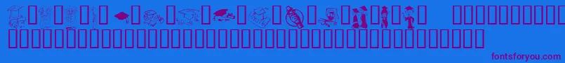 KrGrads2002 Font – Purple Fonts on Blue Background