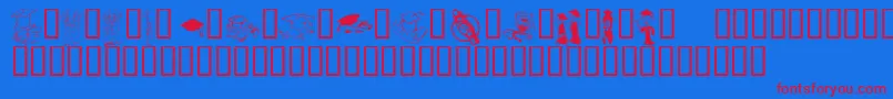 KrGrads2002 Font – Red Fonts on Blue Background