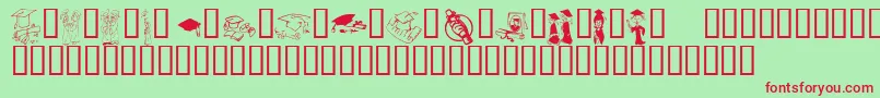 KrGrads2002-Schriftart – Rote Schriften auf grünem Hintergrund