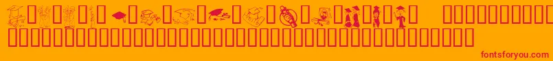 More about KrGrads2002 Font KrGrads2002 Font – Red Fonts on Orange Background