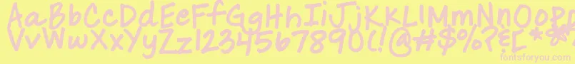 LaraPrintsBold Font – Pink Fonts on Yellow Background