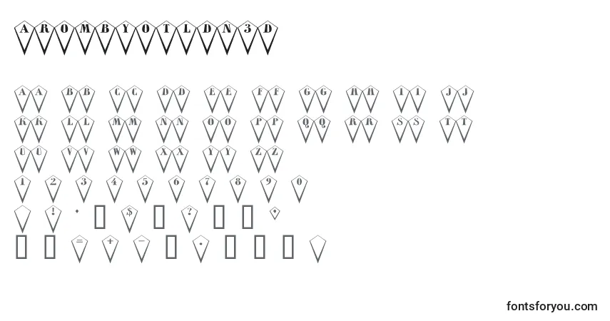 Schriftart ARombyotldn3D – Alphabet, Zahlen, spezielle Symbole