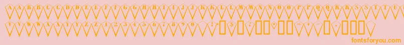 ARombyotldn3D-Schriftart – Orangefarbene Schriften auf rosa Hintergrund