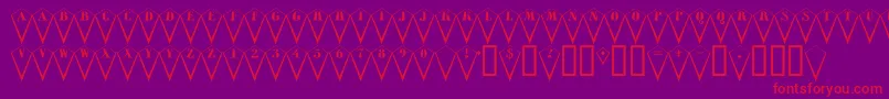 ARombyotldn3D-Schriftart – Rote Schriften auf violettem Hintergrund