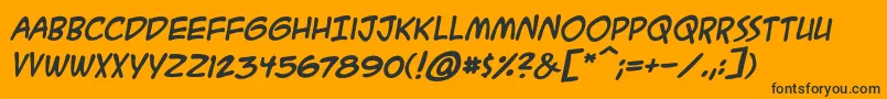 AcmesecretagentbbBoldital Font – Black Fonts on Orange Background