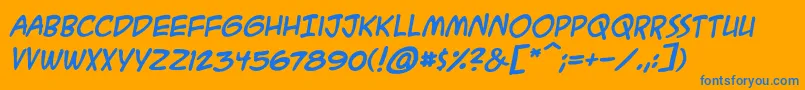 AcmesecretagentbbBoldital Font – Blue Fonts on Orange Background