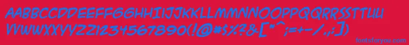 AcmesecretagentbbBoldital Font – Blue Fonts on Red Background