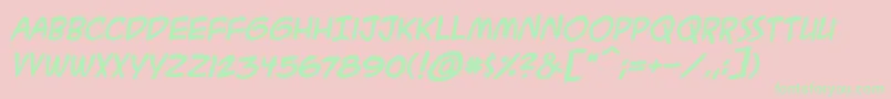 AcmesecretagentbbBoldital-Schriftart – Grüne Schriften auf rosa Hintergrund