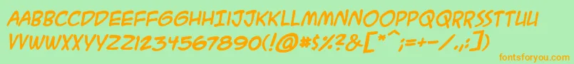 AcmesecretagentbbBoldital Font – Orange Fonts on Green Background