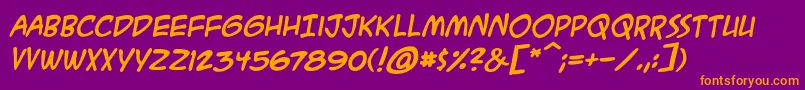 AcmesecretagentbbBoldital Font – Orange Fonts on Purple Background
