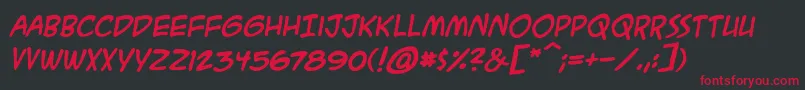 AcmesecretagentbbBoldital Font – Red Fonts on Black Background