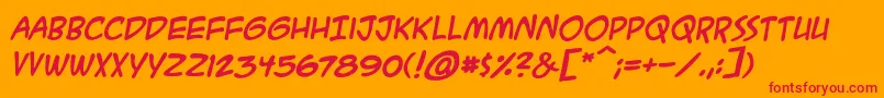 AcmesecretagentbbBoldital Font – Red Fonts on Orange Background