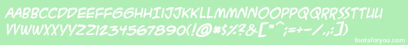 AcmesecretagentbbBoldital Font – White Fonts on Green Background