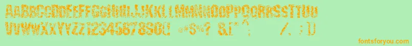 Шрифт Scraping – оранжевые шрифты на зелёном фоне
