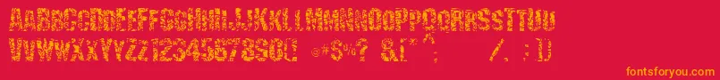 Scraping Font – Orange Fonts on Red Background
