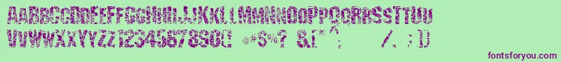 Scraping Font – Purple Fonts on Green Background
