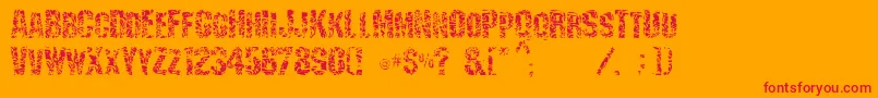 Weitere Informationen zur Scraping-Schriftart Scraping-Schriftart – Rote Schriften auf orangefarbenem Hintergrund