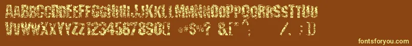 Weitere Informationen zur Scraping-Schriftart Scraping-Schriftart – Gelbe Schriften auf braunem Hintergrund