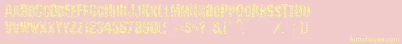 Scraping Font – Yellow Fonts on Pink Background