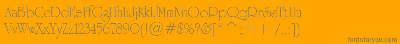 UniversityRomanBt-Schriftart – Graue Schriften auf orangefarbenem Hintergrund