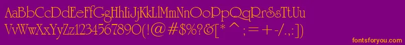 UniversityRomanBt Font – Orange Fonts on Purple Background